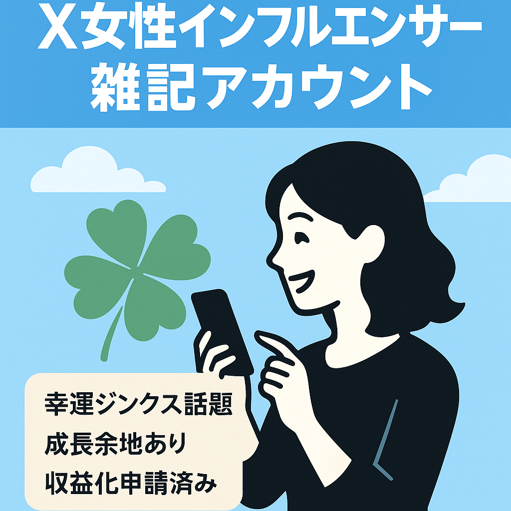 【X 旧：Twitter】女性設定のインフルエンサー＆雑記＆相互フォローアカウントです。