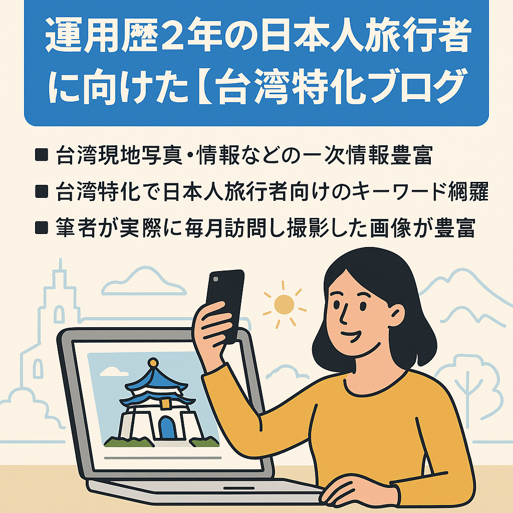 運用歴２年の日本人旅行者に向けた台湾特化ブログです。