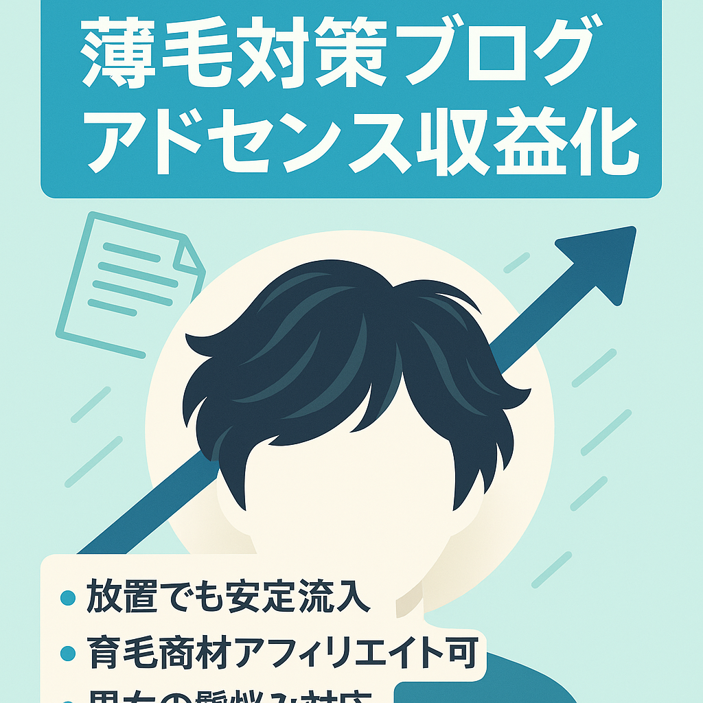 薄毛や抜け毛対策に関するブログでアドセンスでの収益化が可能です