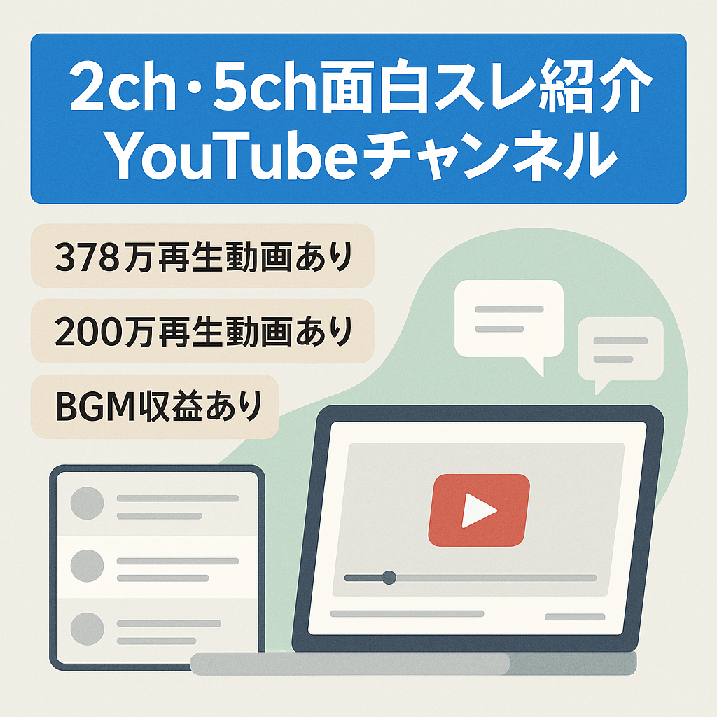 訳あり：378万再生、200万再生あり　2ch,5chの面白いスレを紹介するチャンネル