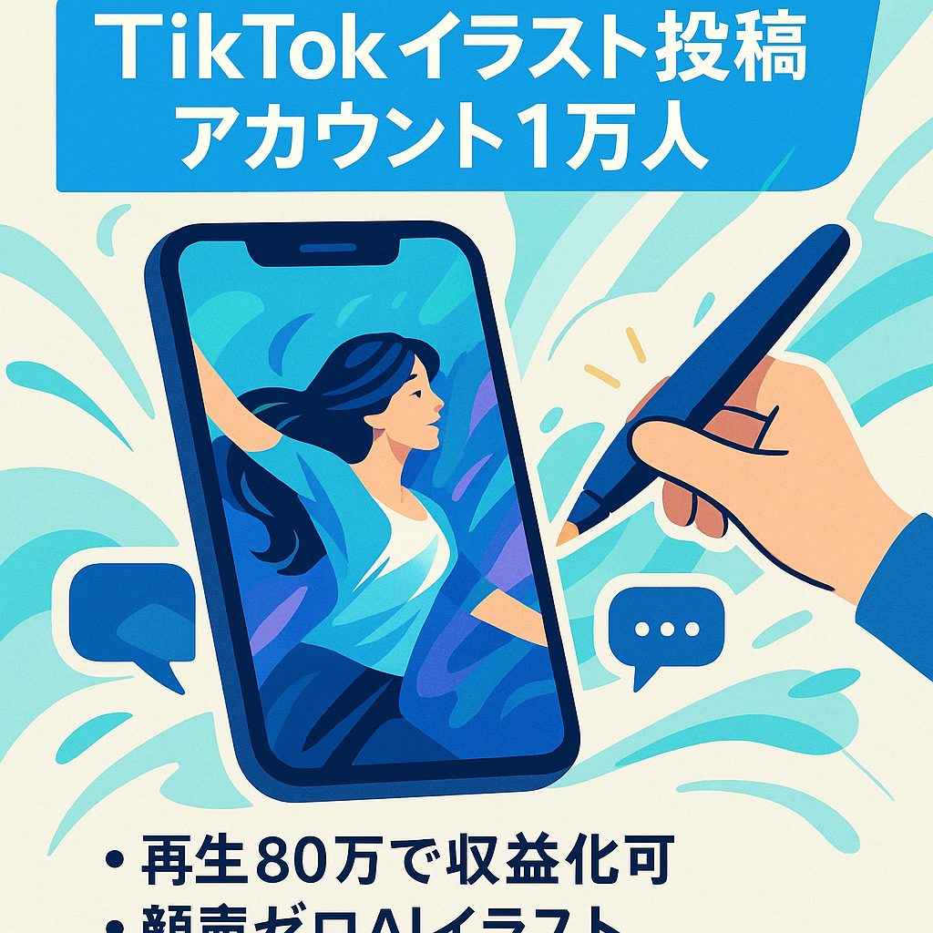 【TikTokフォロワー1万人・80万再生数あり】属人性ゼロのイラスト投稿アカウント