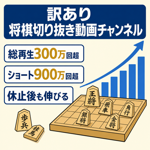 訳あり：切り抜き：将棋チャンネル　総再生回数【300万回再生以上】【ショートは900万回再生以上】