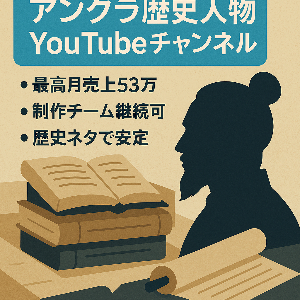 【最高月売上53万円！】登録者2.4万人・アングラ歴史上人物YouTubeチャンネル