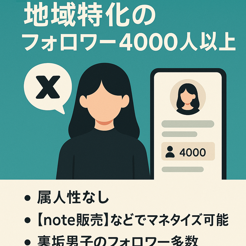 【X旧Twitter 裏アカ女子 地域特化型】フォロワー4000人以上。