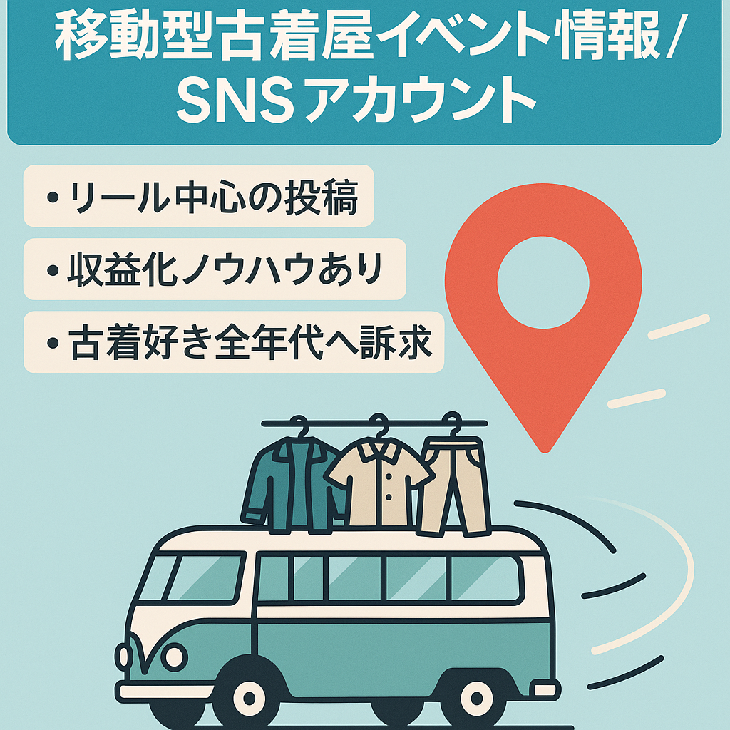 移動型古着屋のイベント開催情報アカウント！全国各地のお客様がフォロワーです
