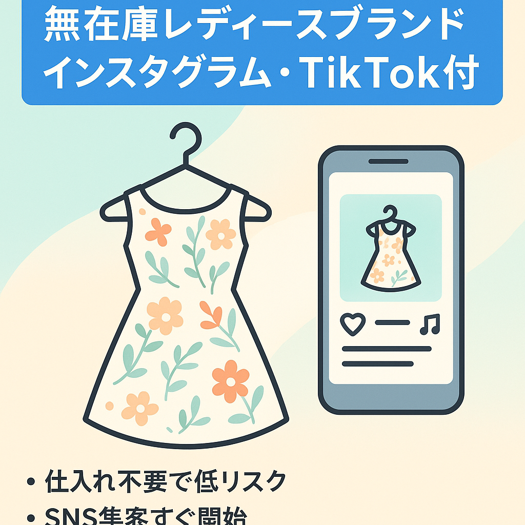 【無在庫買い付け型】レディースアパレルブランド　instagram・TikTokアカウント付