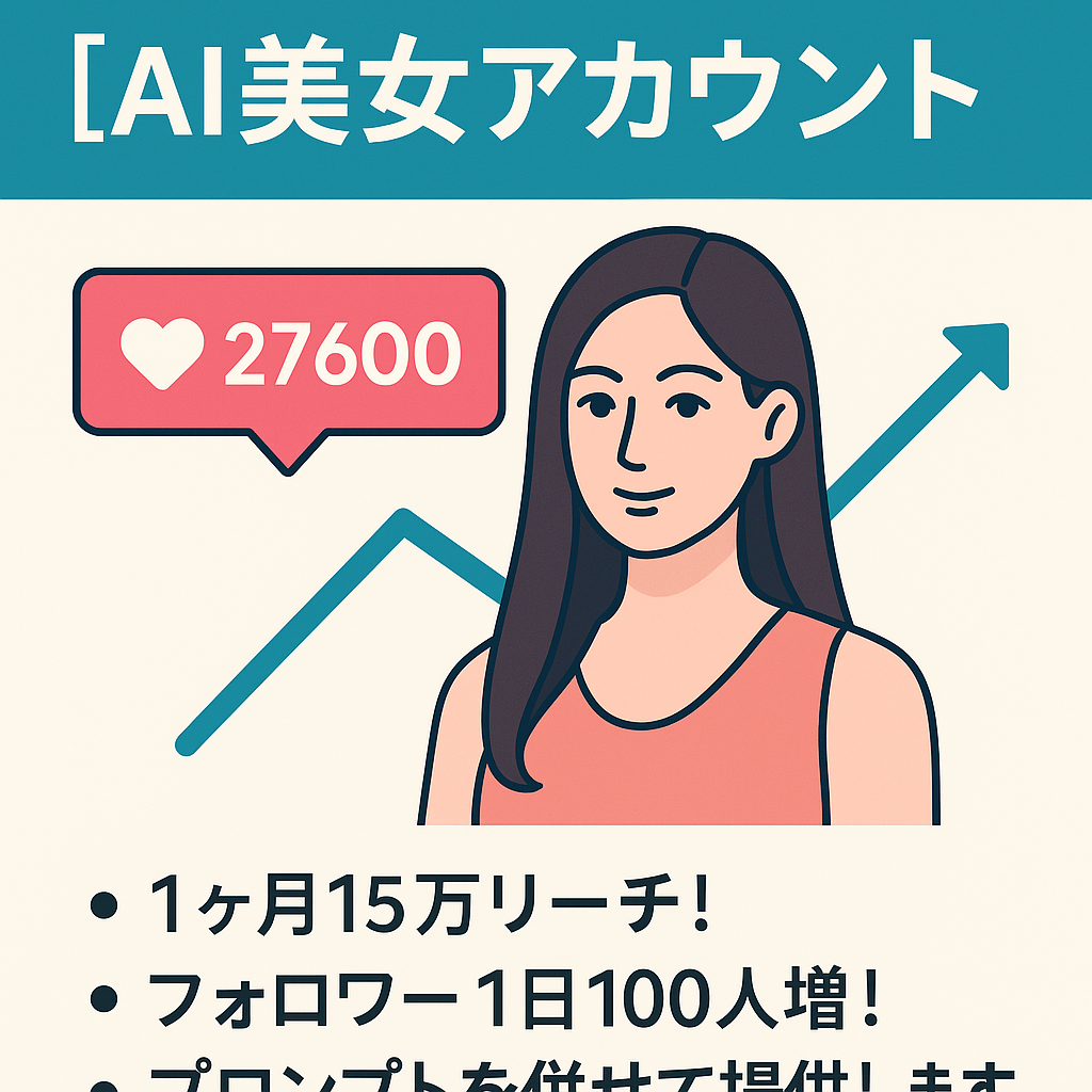 【Instagram2.7万フォロワー】AI美女アカウント投稿600以上