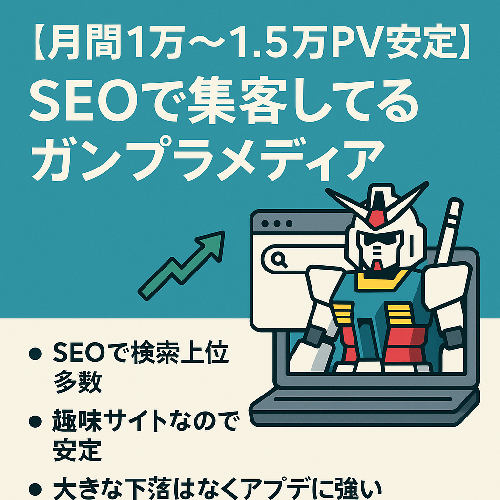 【月間1万～1.5万PV安定】SEOで集客してるガンプラメディア