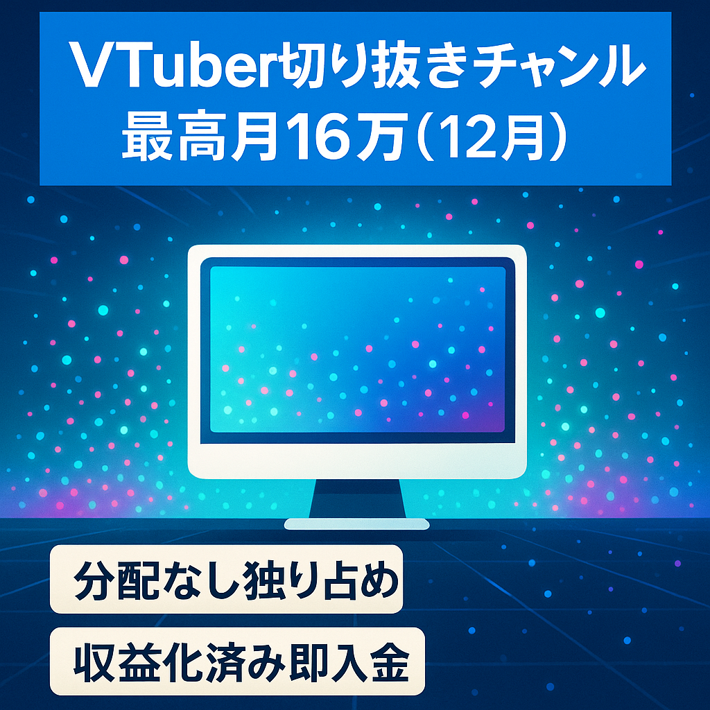 【VTuber切り抜きチャンネル】過去最高月16万円（2021年12月）
