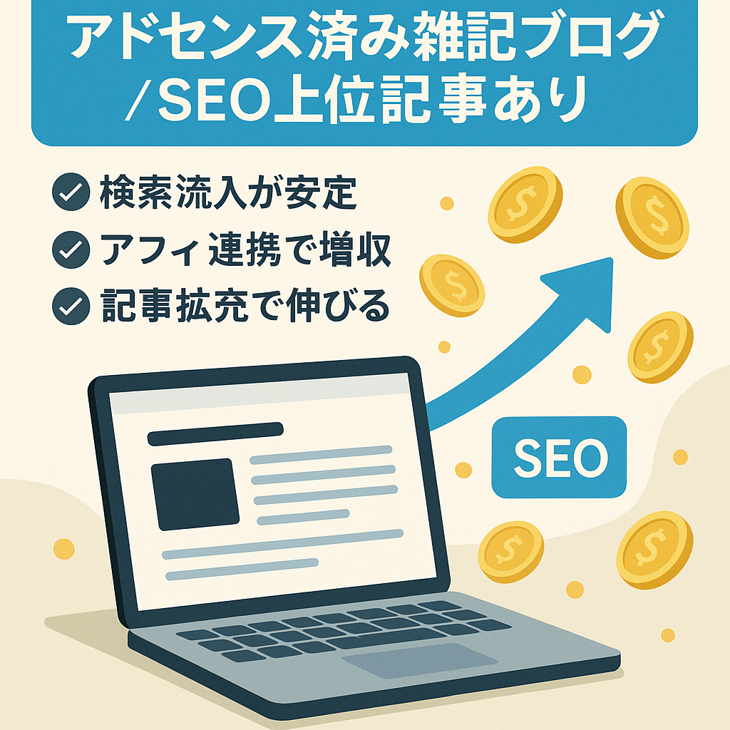 【SEO上位記事あり】アドセンス認証済みで収益が！雑記ブログでどんどん記事を伸ばしていける！