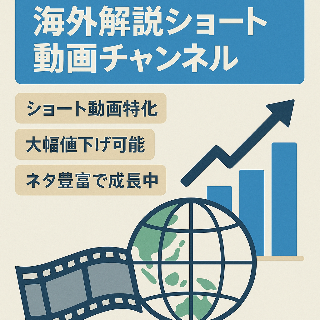 【10月売上合計100万越え見込み/早い者勝ち】海外動画解説系ショート動画Ch【値下げ交渉可能】