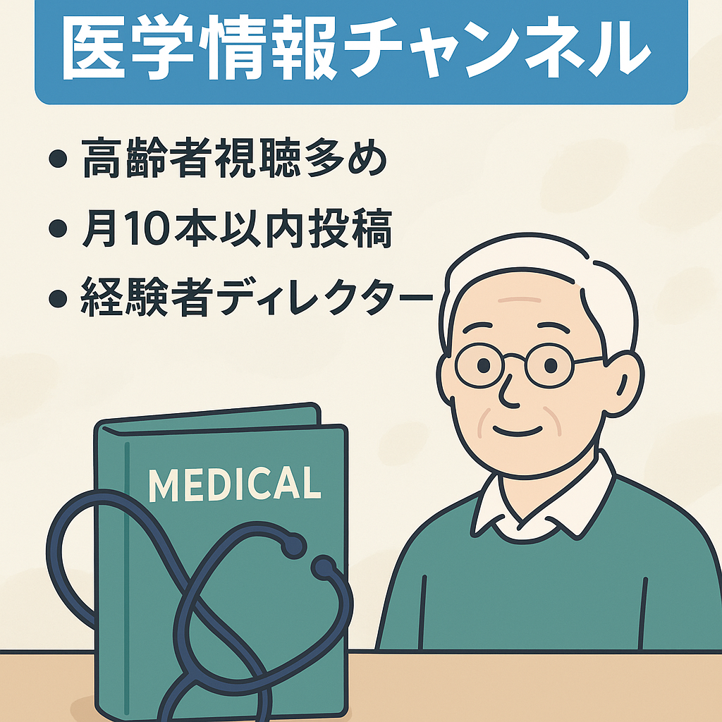 【フル外注で利益有】登録者7600人のYouTube医学情報チャンネル（非属人）【購入後のサポート可】