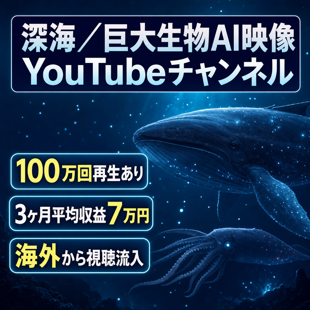 【100万再生超え動画あり】深海×巨大生物のAI映像YouTubeチャンネル｜海外視聴あり・世界観特化