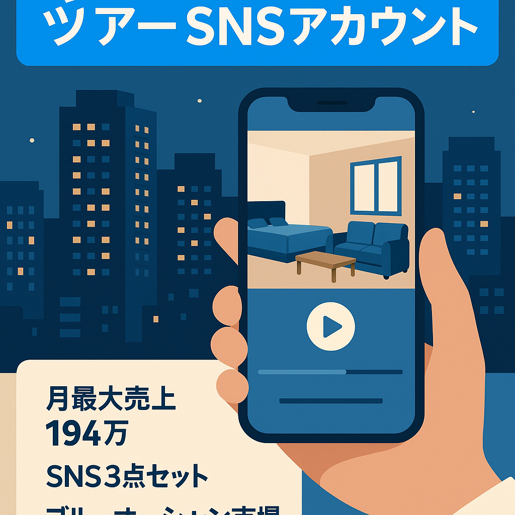 【不動産.賃貸収益】新宿・夜職特化のルームツアーTikTokアカウント／高収益！月最大売上=194万円