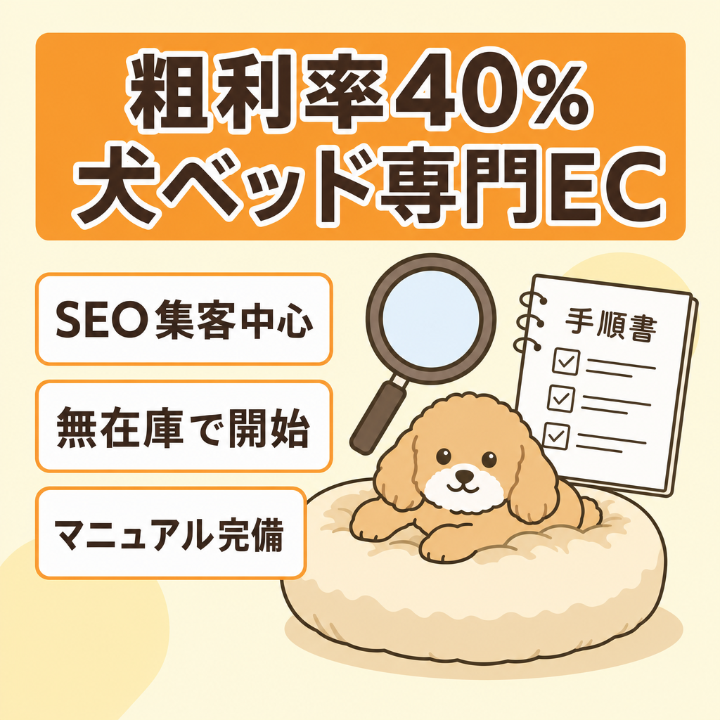 【粗利率40%】商品バリエーション豊富な犬ベッド専門EC
