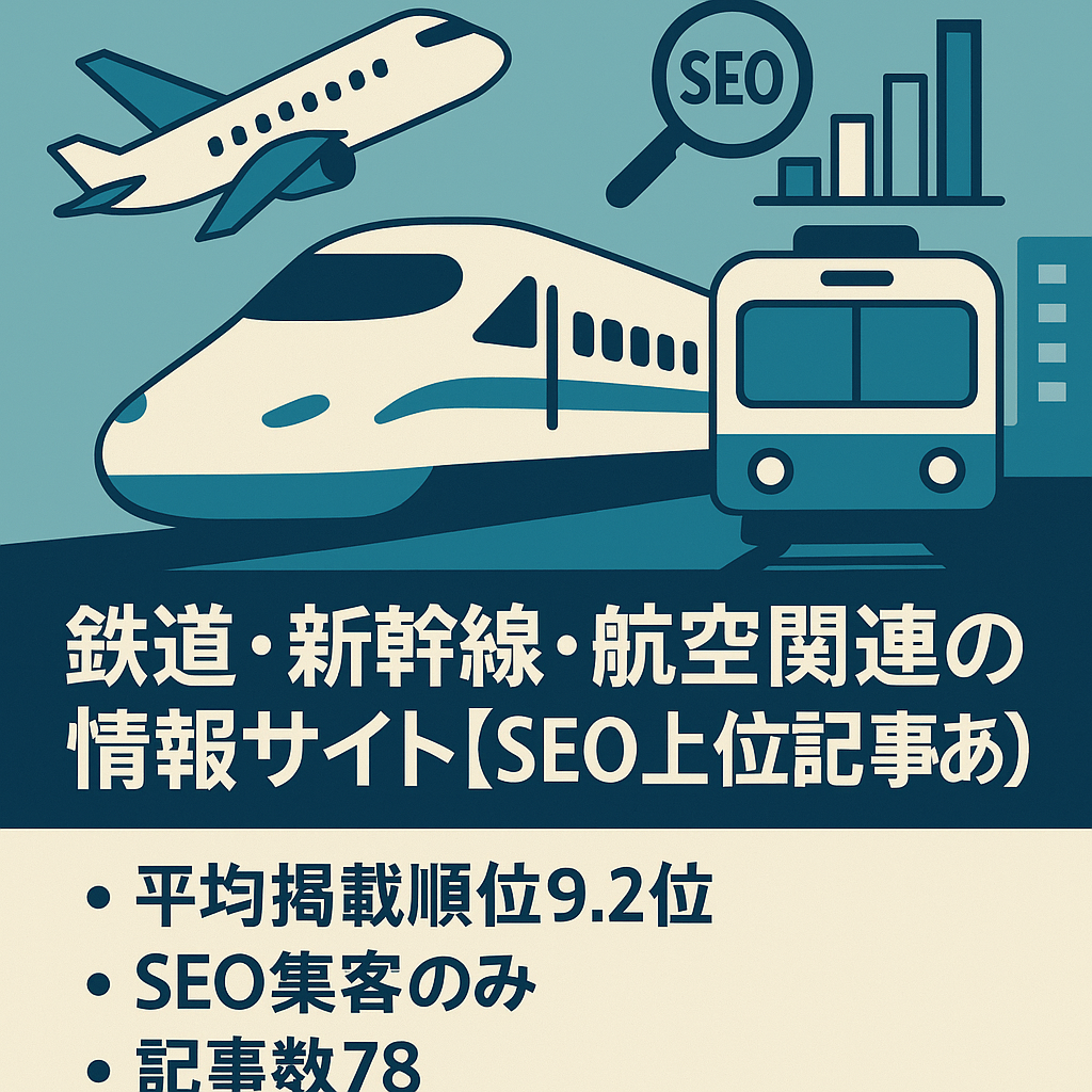 鉄道・新幹線・航空関連の情報サイト【SEO上位記事あり】※属人性なし