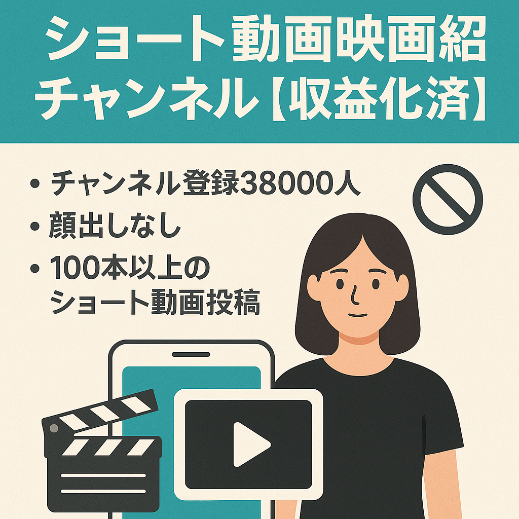 登録者38000人超え ショート動画映画紹介チャンネル【収益化済/顔出し不要】