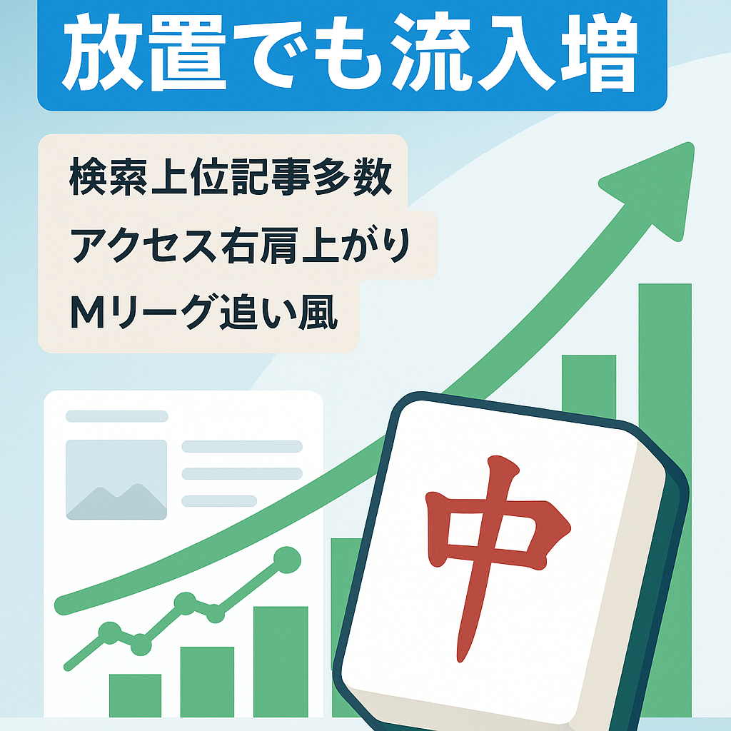 【麻雀特化サイト】SEO上位記事多数！更新なしでも一定の流入があります！