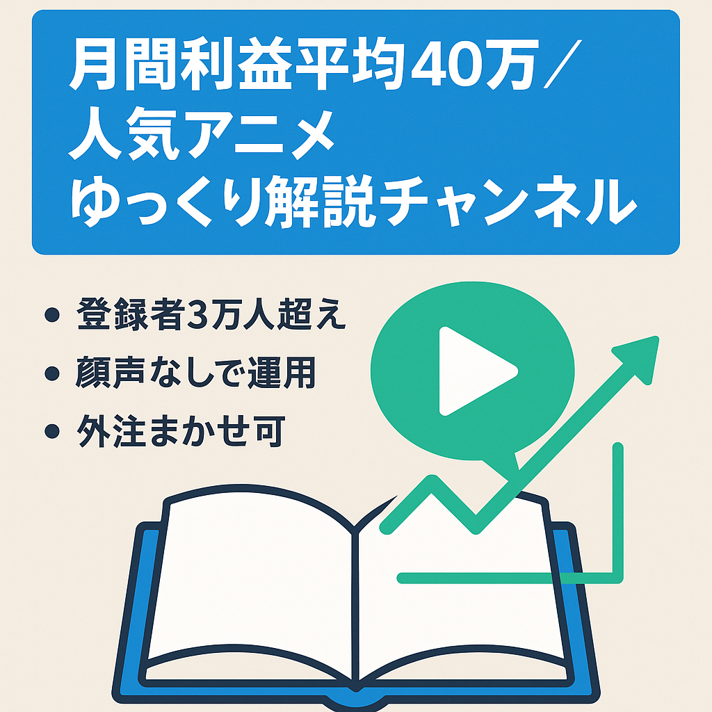 【月間利益の平均40万円以上】某人気アニメのゆっくり解説系チャンネル【登録者数3万人超え】
