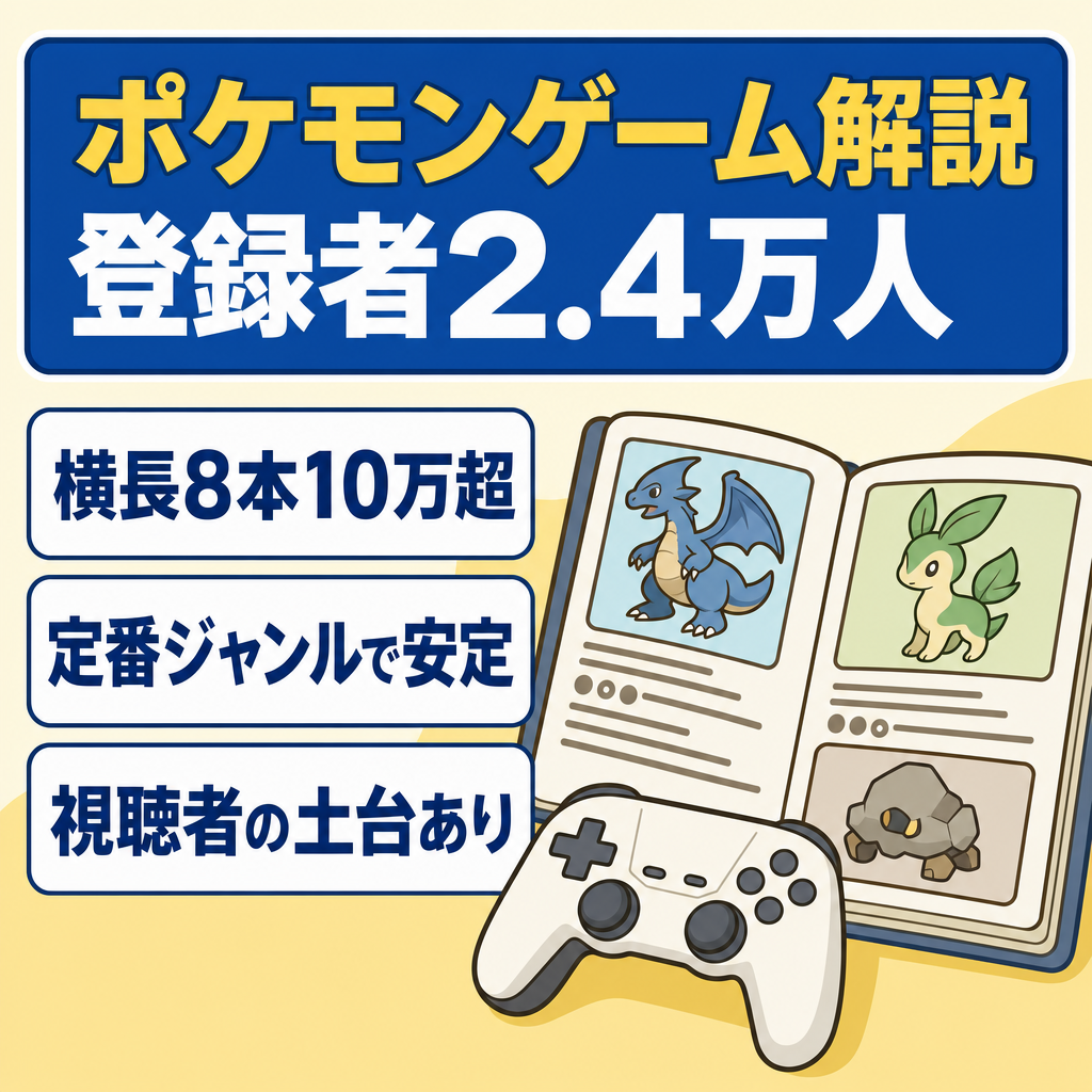【ゲーム解説チャンネル】登録者2.4万人！横長動画8本10万回超え🎉成長中！
