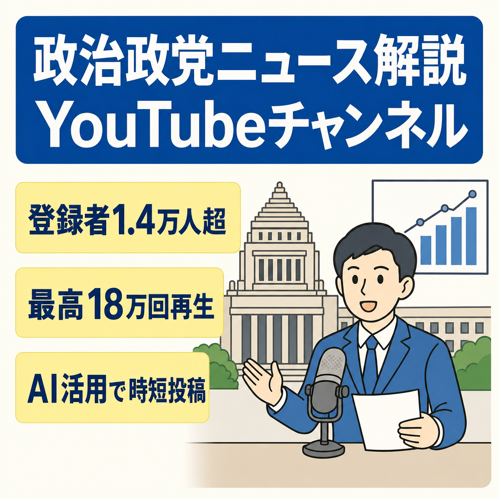 【登録者1.4万人超！】人気の政治政党を扱う政治系YouTubeチャンネル！【最高月収益60万円超！】