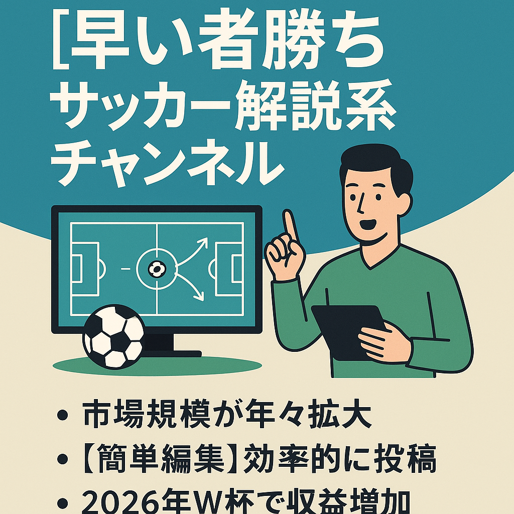 【早い者勝ち】サッカー解説系チャンネル【属人性なし・簡単編集・AIで時短可能・外注可能】