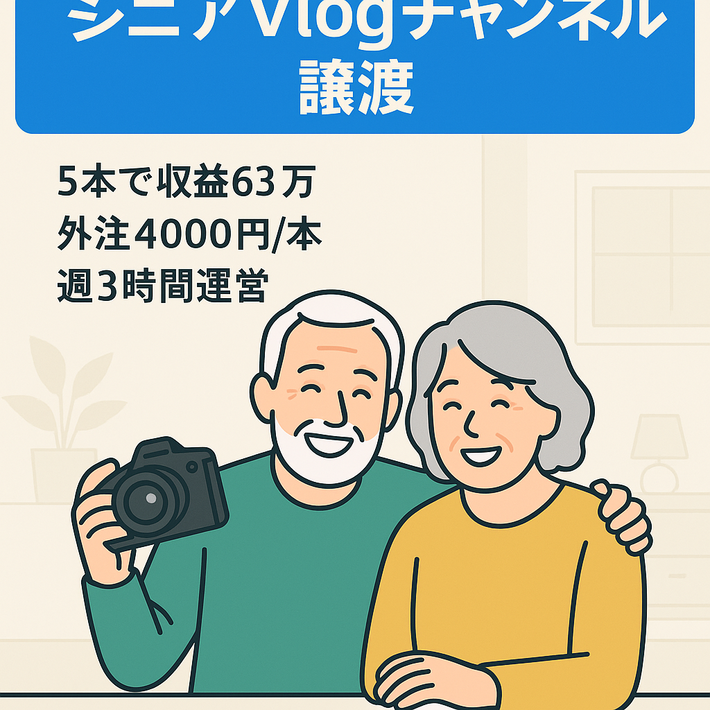 【登録者18000人越え↑最高月収63万】YouTube(シニア系Vlog)チャンネルの譲渡
