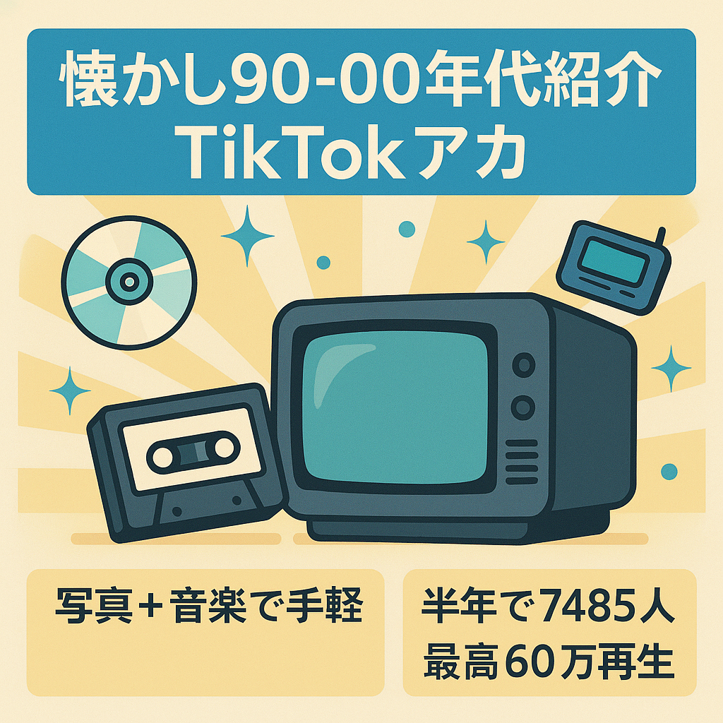 【TikTok7000フォロワー以上】90年代〜2000年代の懐かしいモノ（アイテム・ドラマ・文化）を紹介するキュレーションアカ（非属人）