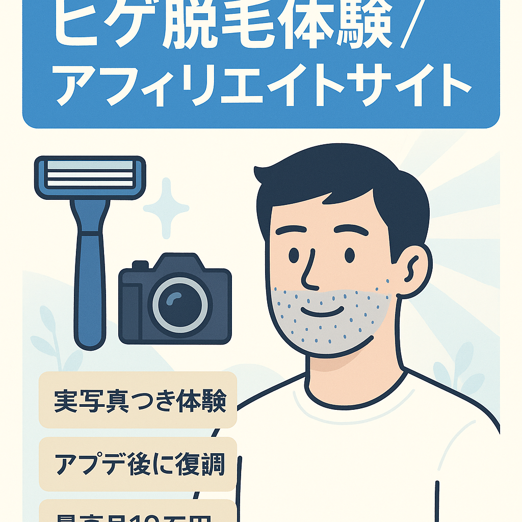 YMYLアプデから復活した「ヒゲ脱毛アフィリエイトサイト。最大月18万円の報酬。