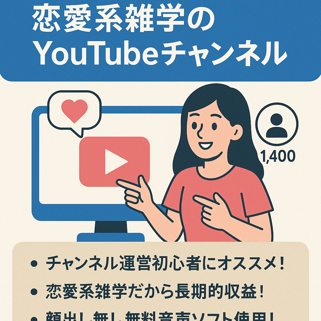 【4月売上5万円】登録者1,400人越え恋愛雑学系YouTubeチャンネル