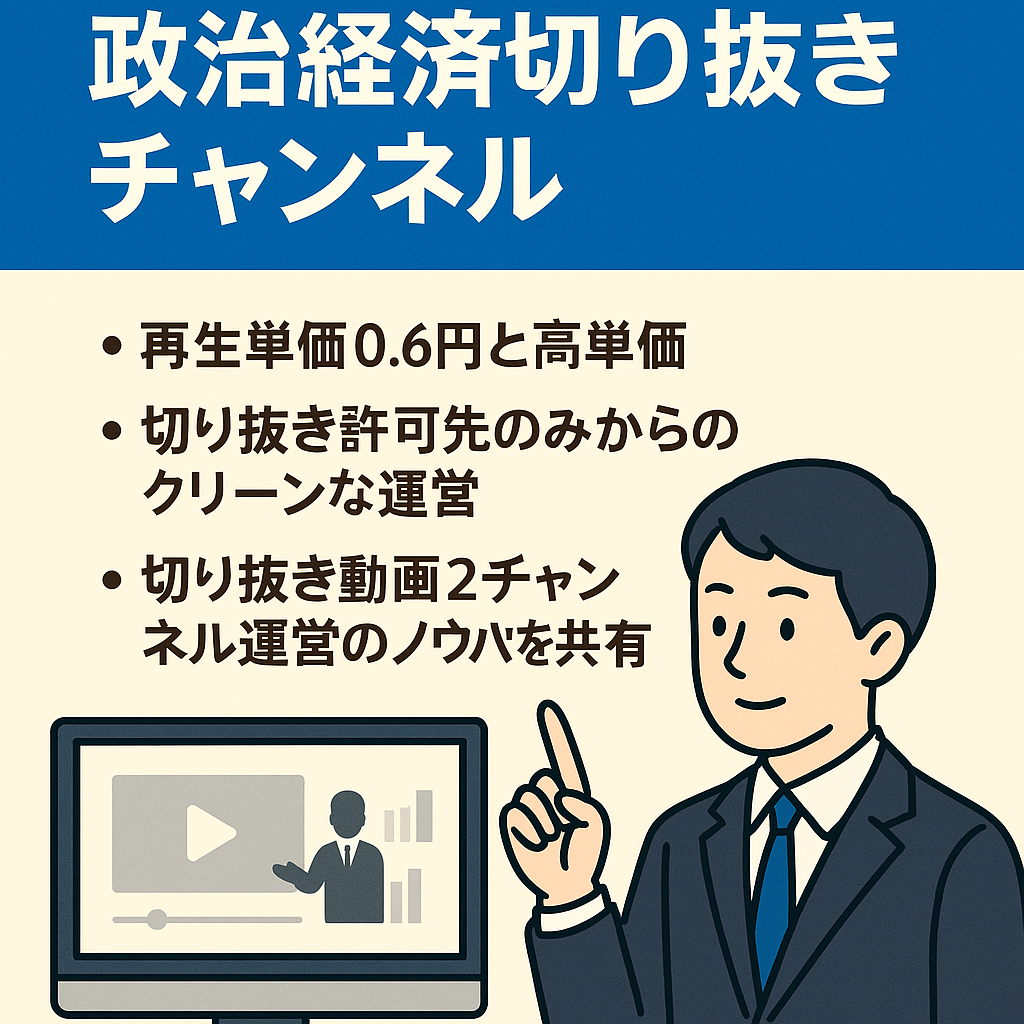 【高単価】再生単価0.6円 政治経済切り抜きチャンネル