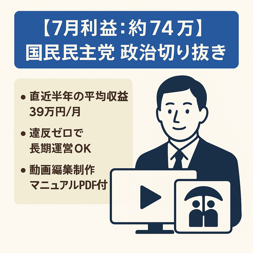 ※最終値下げ【7月利益:約74万】国民民主党 政治切り抜き／登録2.9万