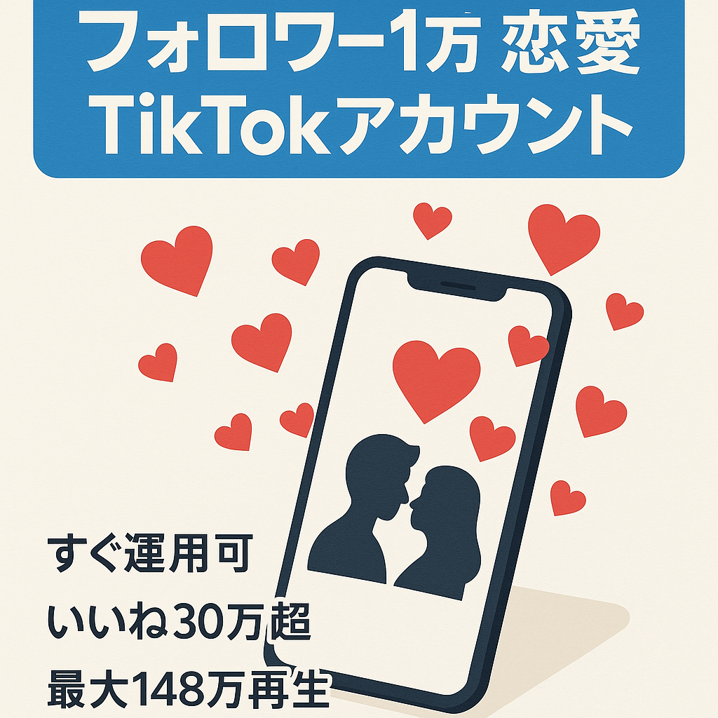 【即マネタイズ可】10000人以上フォロワーtiktokアカウント/属人性なし/知識不要/恋愛