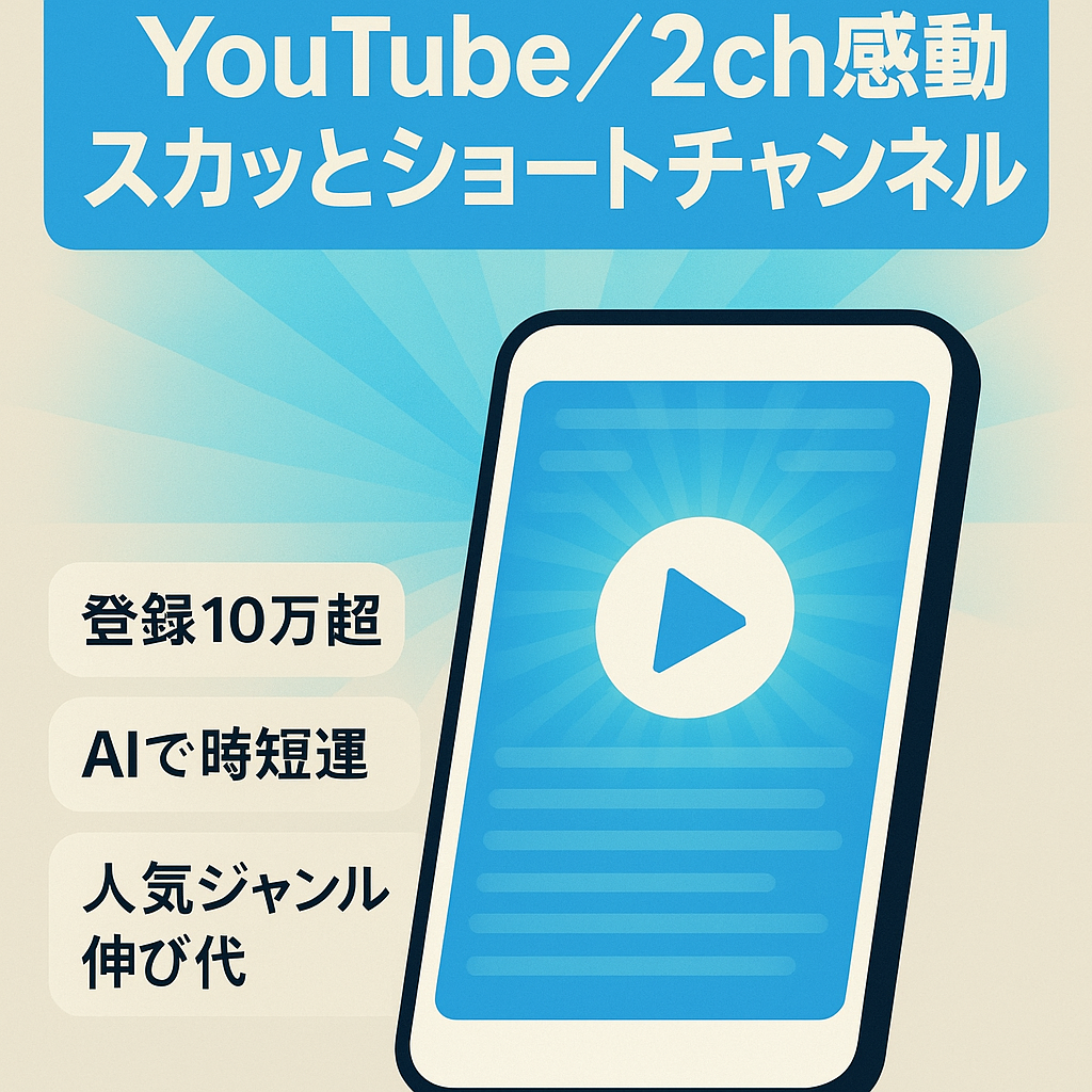 【登録者数10万人越え/AIで作業時間大幅短縮】2ch系感動、スカッとのショートチャンネル【プロンプト/マニュアル完備】