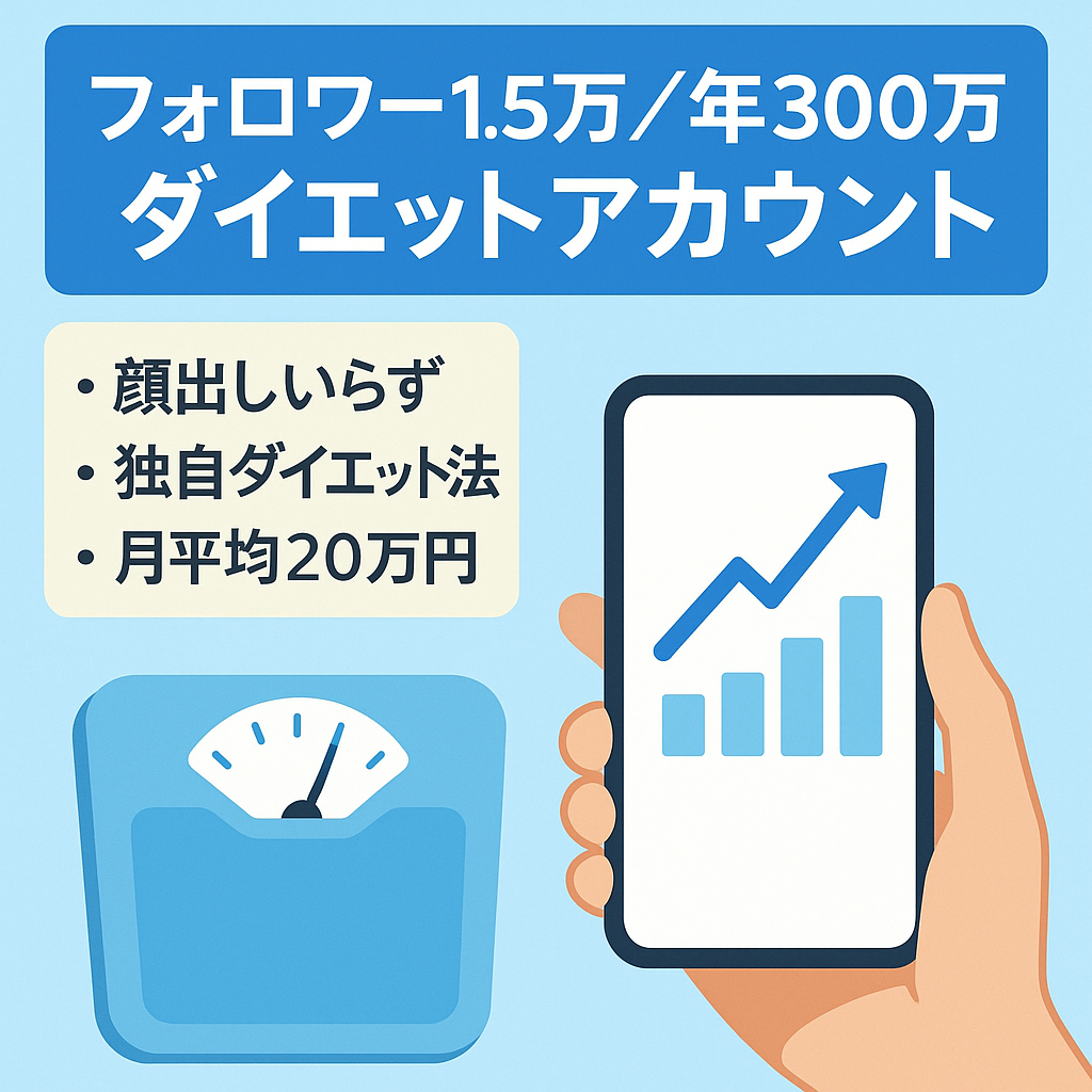 【フォロワー1.5万人越え！年間300万円以上！】簡単にできるダイエットアカウント