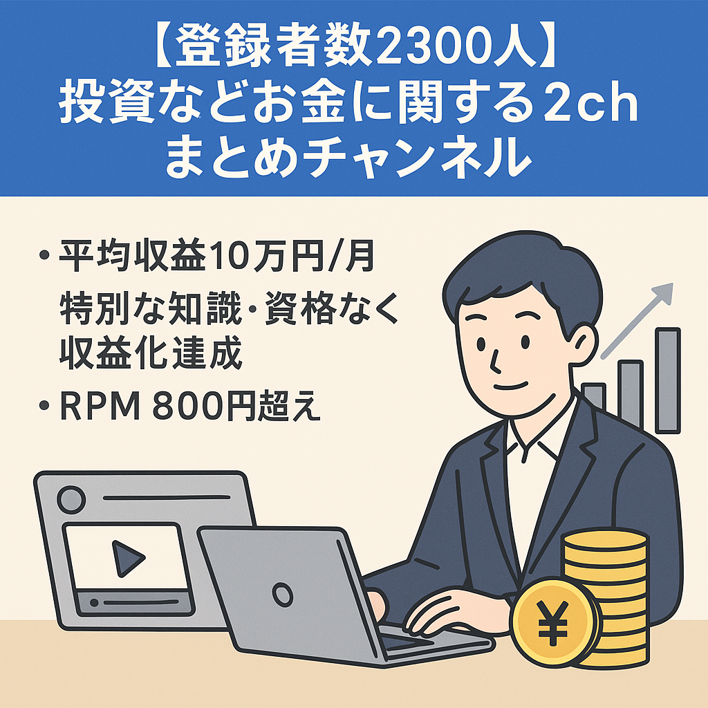 【登録者数2300人】投資などお金に関する2chまとめ系チャンネル【属人性なし】