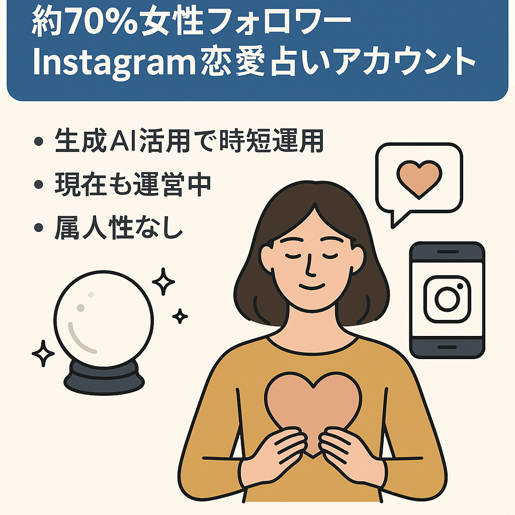 月間700万PV超え・フォロワー数1.2万以上・約70%女性フォロワーInstagram恋愛占いアカウント