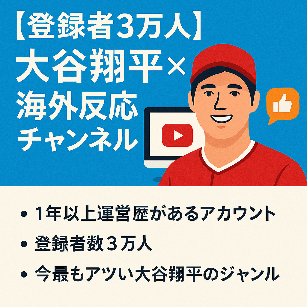 【登録者３万人超えアクティブアカウント】今最もアツい大谷翔平×海外の反応チャンネル。