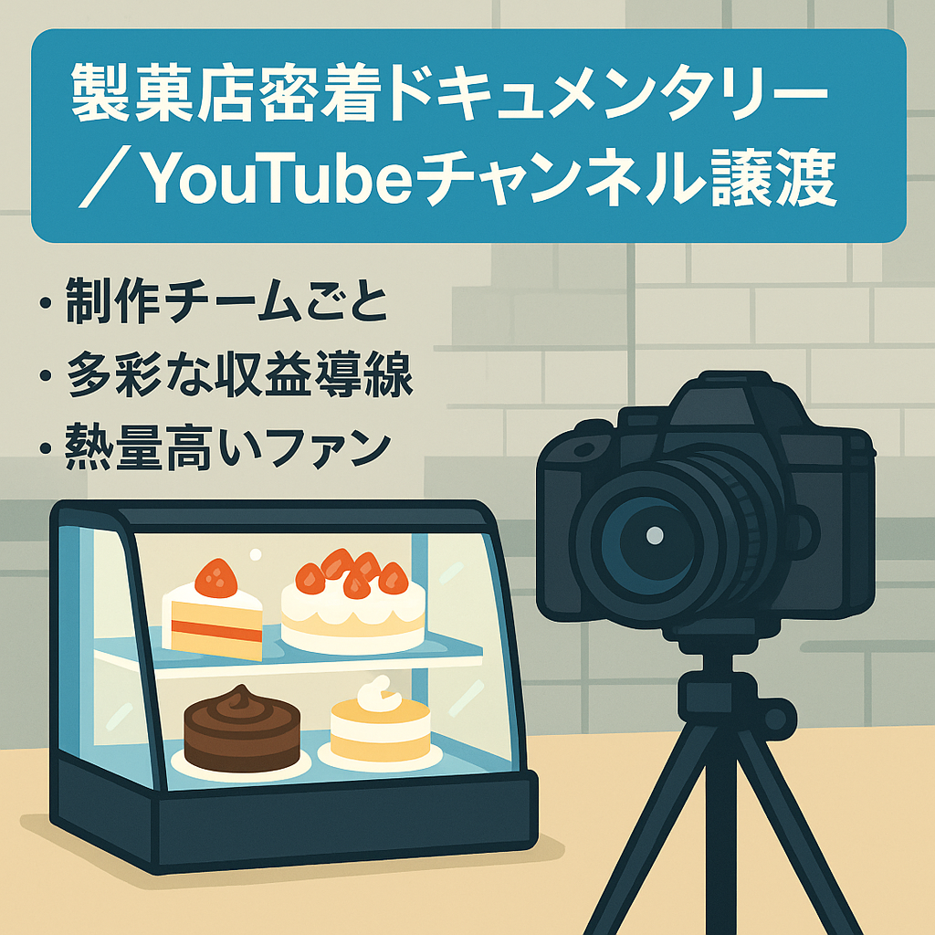 【顔出し無し】製菓店密着系ドキュメンタリーYoutubeチャンネル譲渡！登録4400人の本格スイーツch