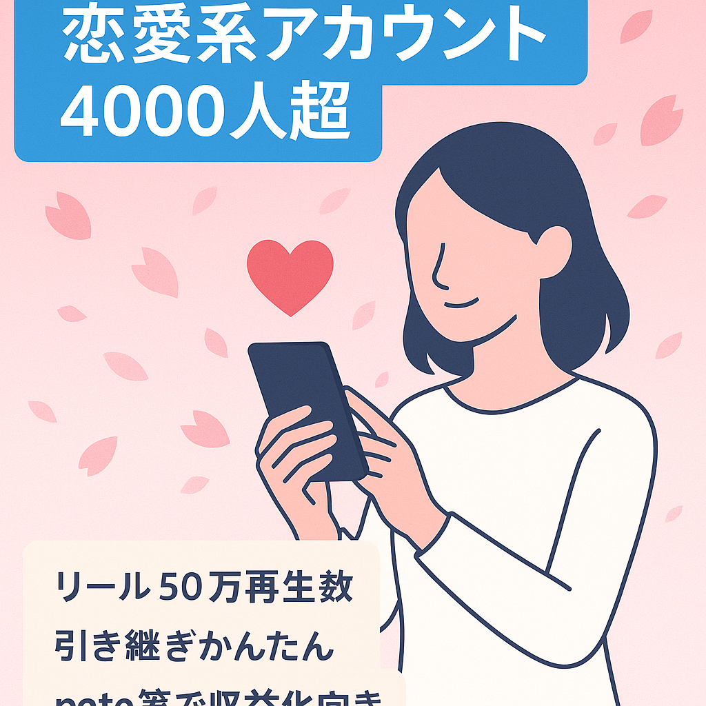 Instagramフォロワー4000人以上の女性向け恋愛系アカウント