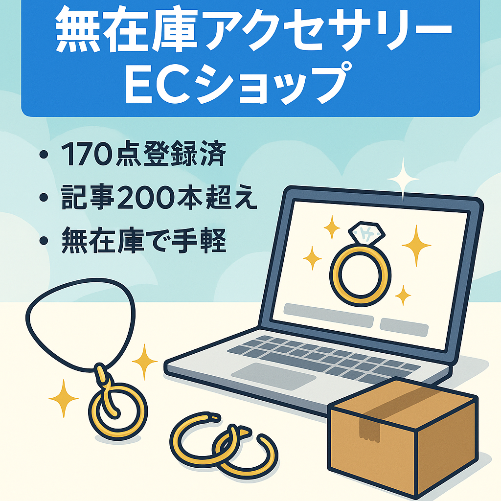 初心者におすすめ！無在庫ECショップ【女性用アクセサリーショップ】登録商品、記事数多数【BASE、Instagramアカウント】