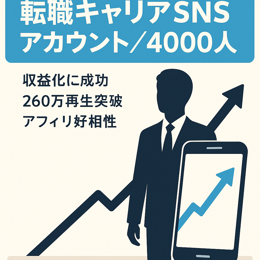 【総フォロワー4,000人以上】転職•キャリアに特化したInstagram&TikTokアカウント TikTok1000人超えで収益化可能