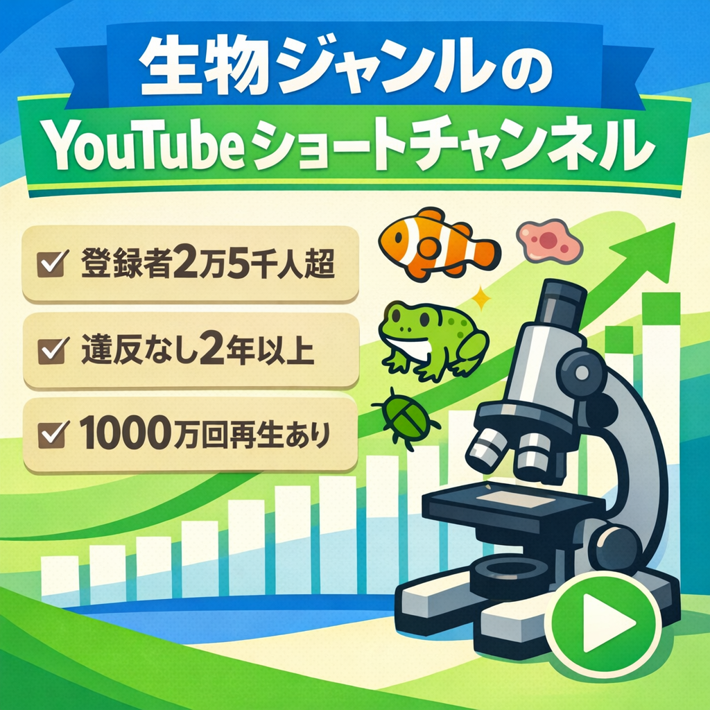 【登録者2万5千人以上】生物ジャンルのYoutubeショートチャンネル