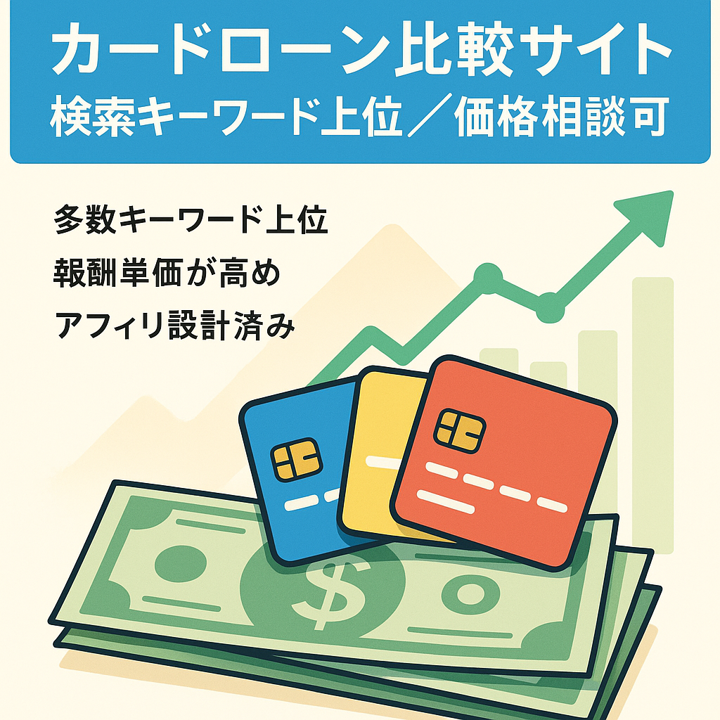 カードローンに特化した比較情報サイト KW検索上位表示あり 価格相談可