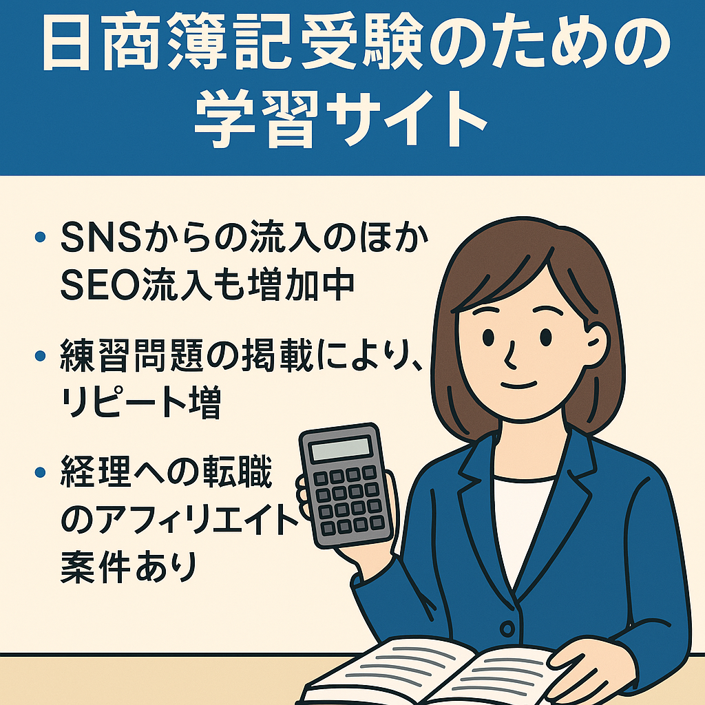 【950記事・AdSense収益化済】日商簿記受験のための学習サイト