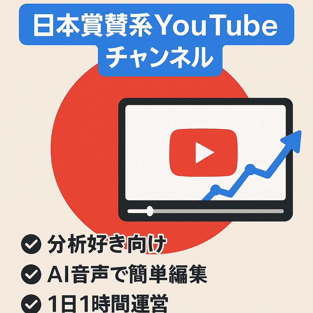 【1日1.5時間作業　一人運営でOK！】日本賞賛系チャンネル