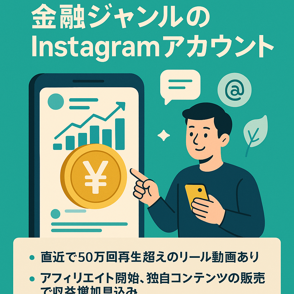 【フォロワー9000人超え】バズり中のThreadsアカウントも譲渡/金融ジャンルに特化したInstagramアカウント