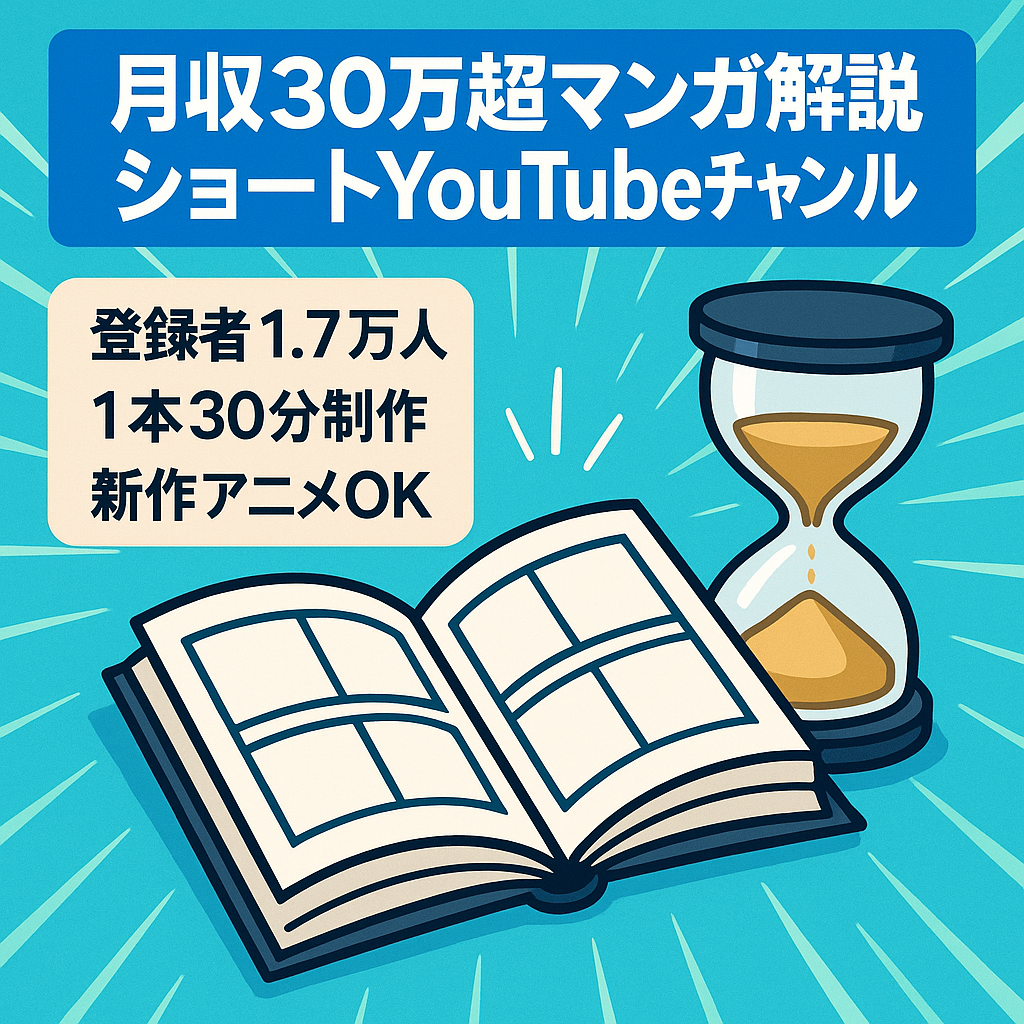 【月収30万超】マンガ解説ショートチャンネル【製作時間1本30分】