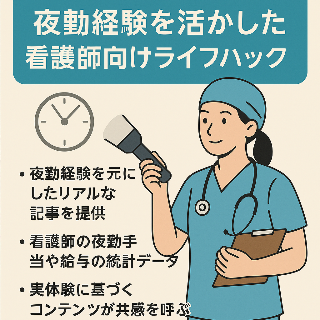 夜勤経験を活かしたリアルな看護師向けライフハックブログ