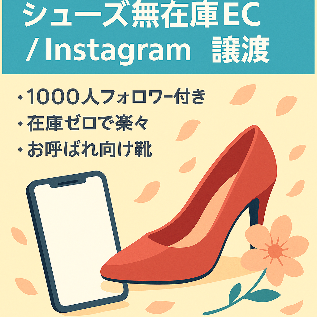 【インスタ1000フォロワー】無在庫シューズECサイトとInstagramを譲渡します